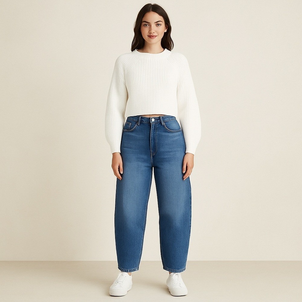 GAP Womens Medium White Chunky Cotton Sweater Heavyweight Knit Modern Minimalist